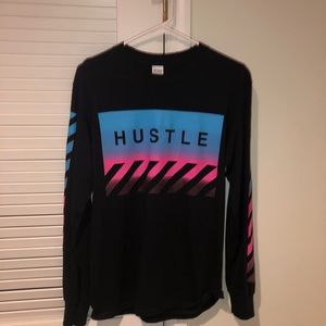 Men’s long sleeve black hustle shirt